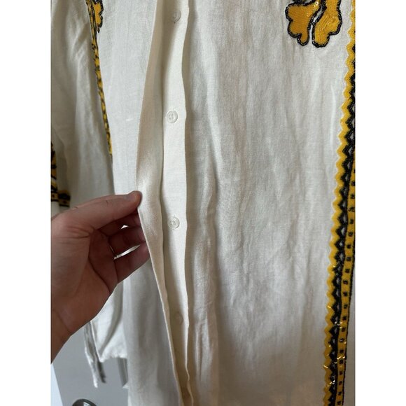 Dhruv Kapoor NWT Long-Sleeve Embroidered Sequin Mini Shirt Dress Medium Anthro - Picture 5 of 10